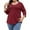 Wine, variant on Plus Size Tops for Women Trendy Solid Color 3/4 Length Sleeves Crewneck Loose Comfy T-Shirts Classic Base Shirts Yellow 3X-Large