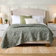 thumbnail image 4 of Better Homes & Gardens Botanical Double Cloth Quilt, Full/Queen, Dark Cilantro Green Bedding, 4 of 8