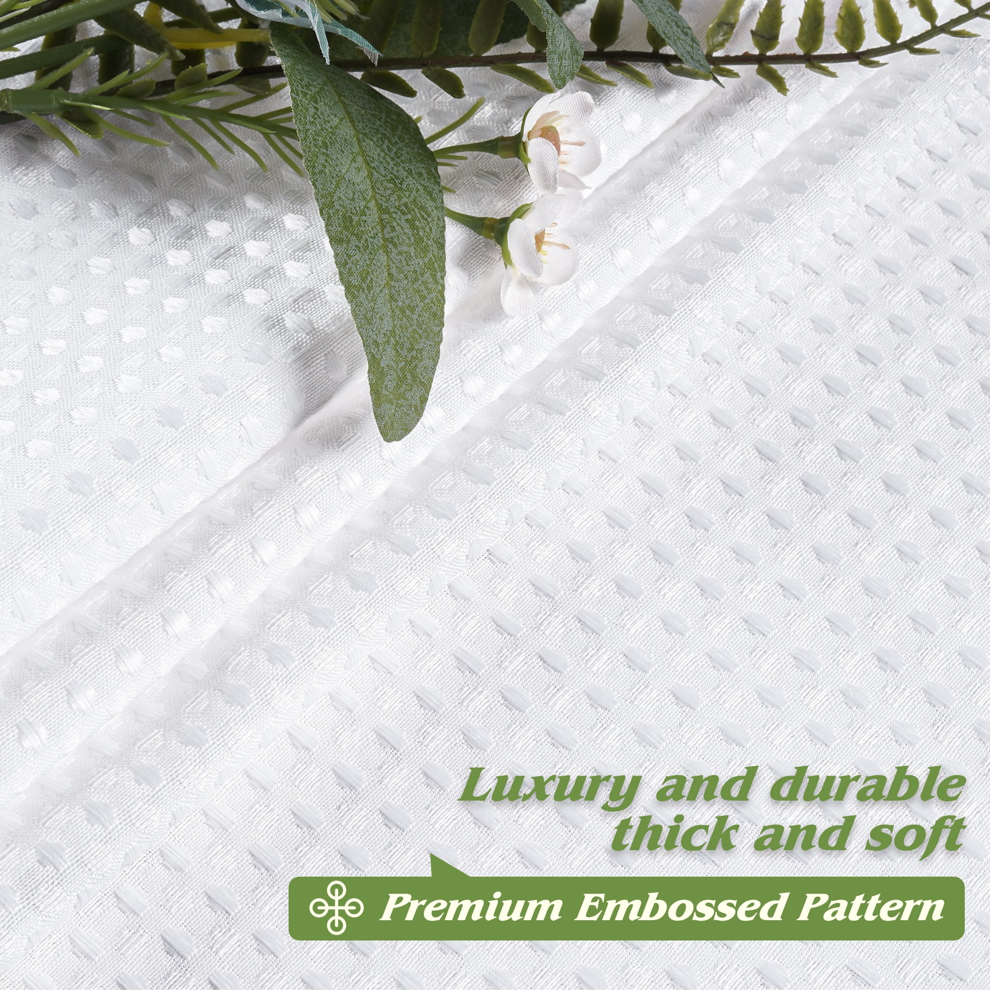 Inosoo White Waffle Shower Curtain, 72"x 84" Extra Long Heavy Duty Waffle Weave Fabric Shower Curtains for Bathroom, Tall Hotel Luxury Cloth Bath Curtain