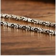 thumbnail image 6 of K-KED S925 Sterling Silver Chain Vintage Byzantine Link 4mmW Men's Necklace 22inchL, 6 of 9