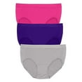 thumbnail image 2 of Bali Comfort Revolution Brief, 3-Pack - Crystal Grey/Electric Violet/Fantastic Fuchsia - Size - L, 2 of 2