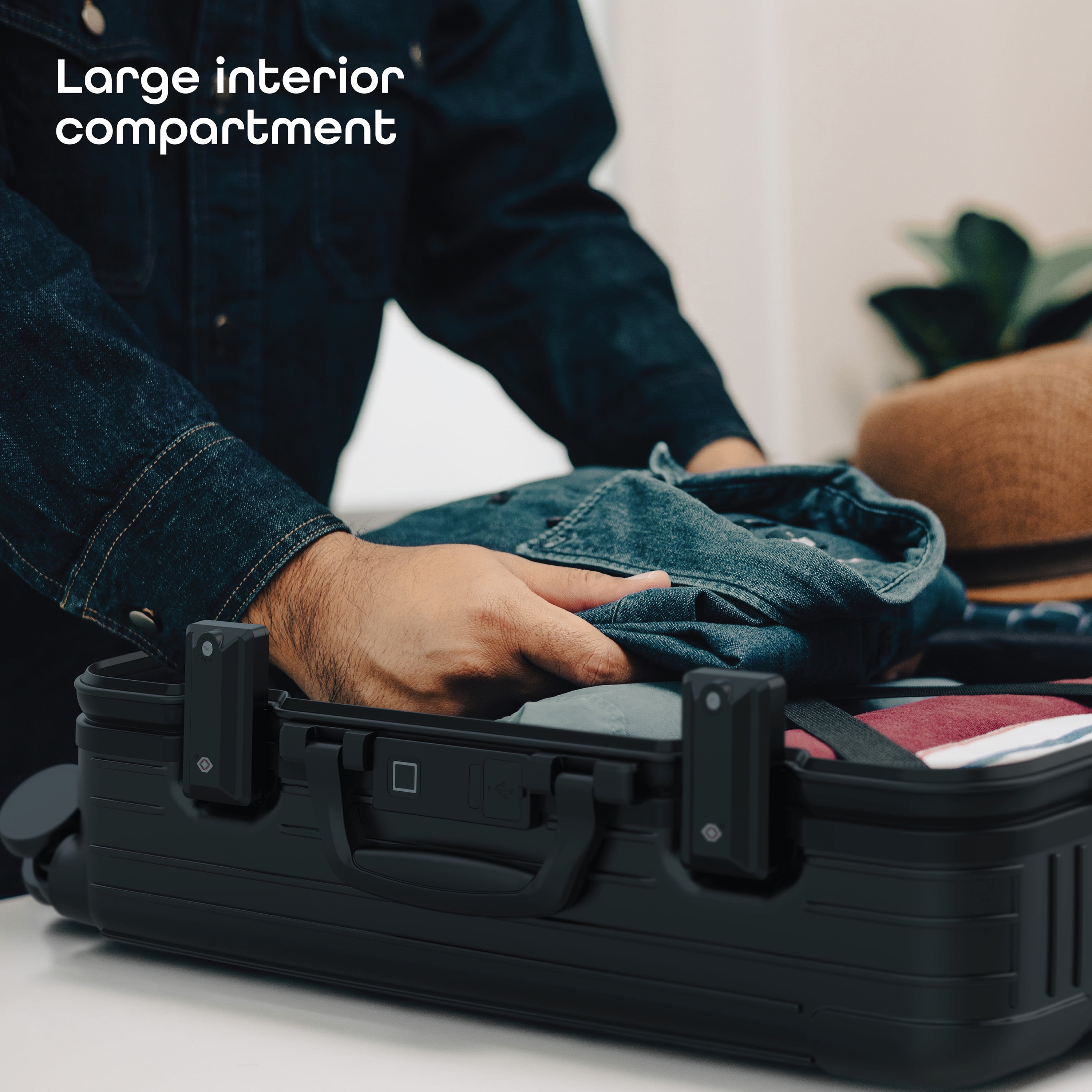 WEEGO Smart Carry-On Luggage, 20-inch Suitcase with Spinner Wheels, Smart Lock and External USB Output