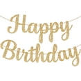 thumbnail image 1 of Cartel de cumpleaños KatChon Cursive Glitter dorado de 3 m de largo, 1 of 9