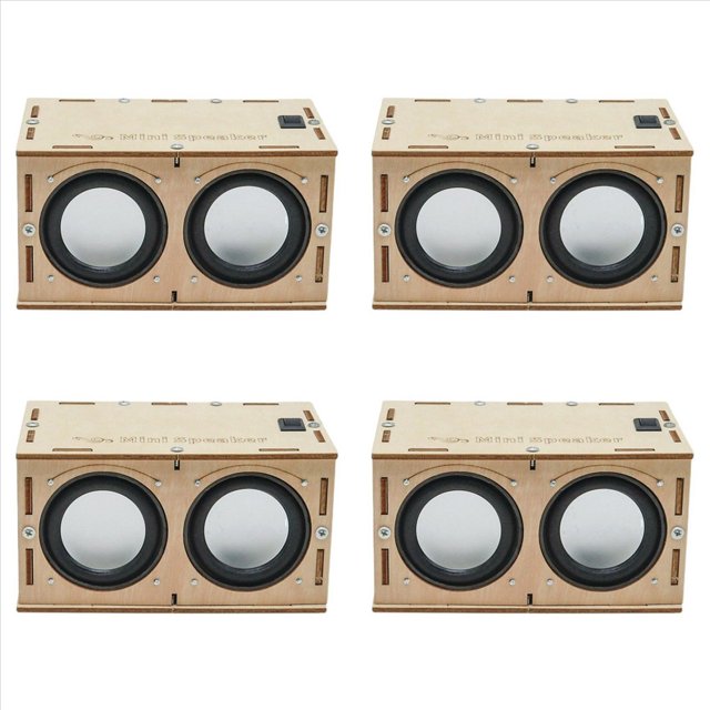 4X Kit de Caja de Altavoz Bluetooth DIY Amplificador de Sonido Electrónico Construye Tu Propia Caja de Madera Portátil Sonido de Altavoz Bluetooth