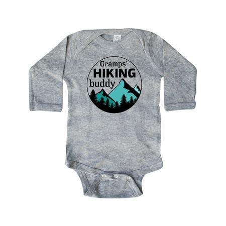 

Inktastic Gramps Hiking Buddy- Mountains and Trees Gift Baby Boy or Baby Girl Long Sleeve Bodysuit