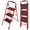 Red, variant on 2 Step Ladder, Folding Step Stool with Anti-Slip and Wide Pedal, Lightweight Stepladder with Handrails, Portable for Kitchen, Household, 330LBS, White
