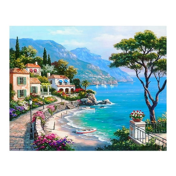 DIY Full Painting Kit - 25x30cm Canvas with Resin s (Crystal & Special Shapes), 9.84x11.81in Art Craft Set Including Packs, Gel, Tray, Sticky Pen - No Frame Included, Available