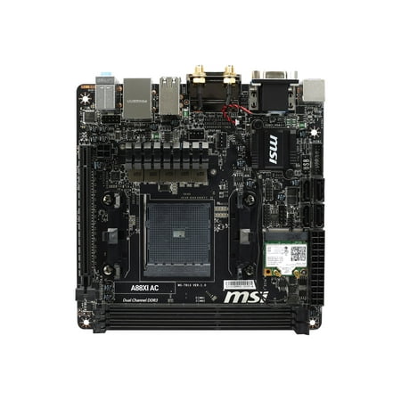 MSI A88XI AC V2 Desktop Motherboard, AMD Chipset, Socket FM2+, Mini ITX