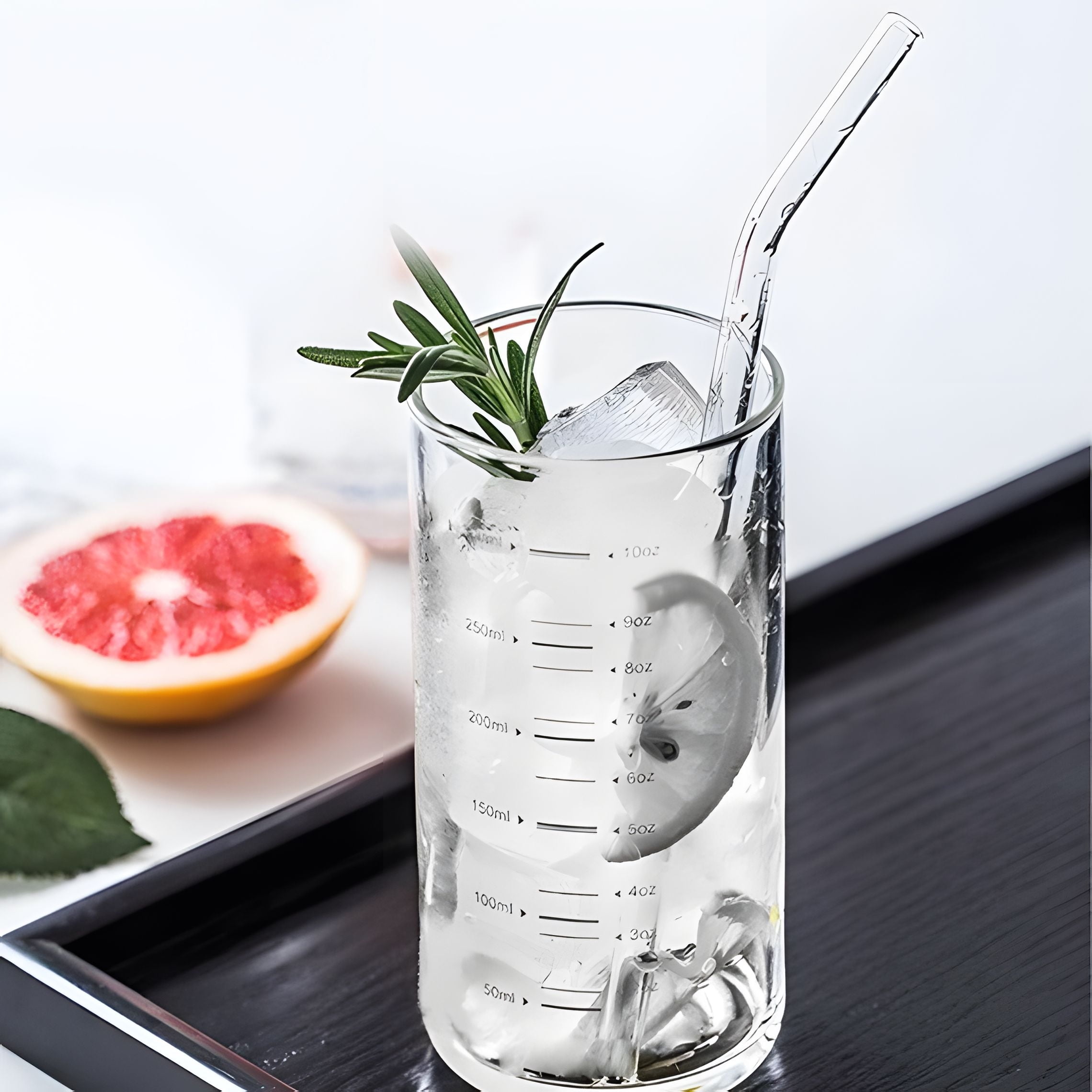 Better Homes and Gardens Clear Borosilicate Glass Straws 4 Pack with Cleaning Brush