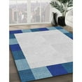 thumbnail image 3 of Ahgly Company Machine Washable Indoor Round Transitional Pale Blue Lily Blue Area Rugs, 8' Round, 3 of 7