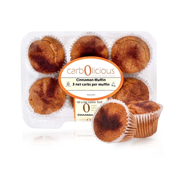 Carbolicious Cinnamon Muffins, Low Carb Keto Snack with Almond Flour, 6 Muffins