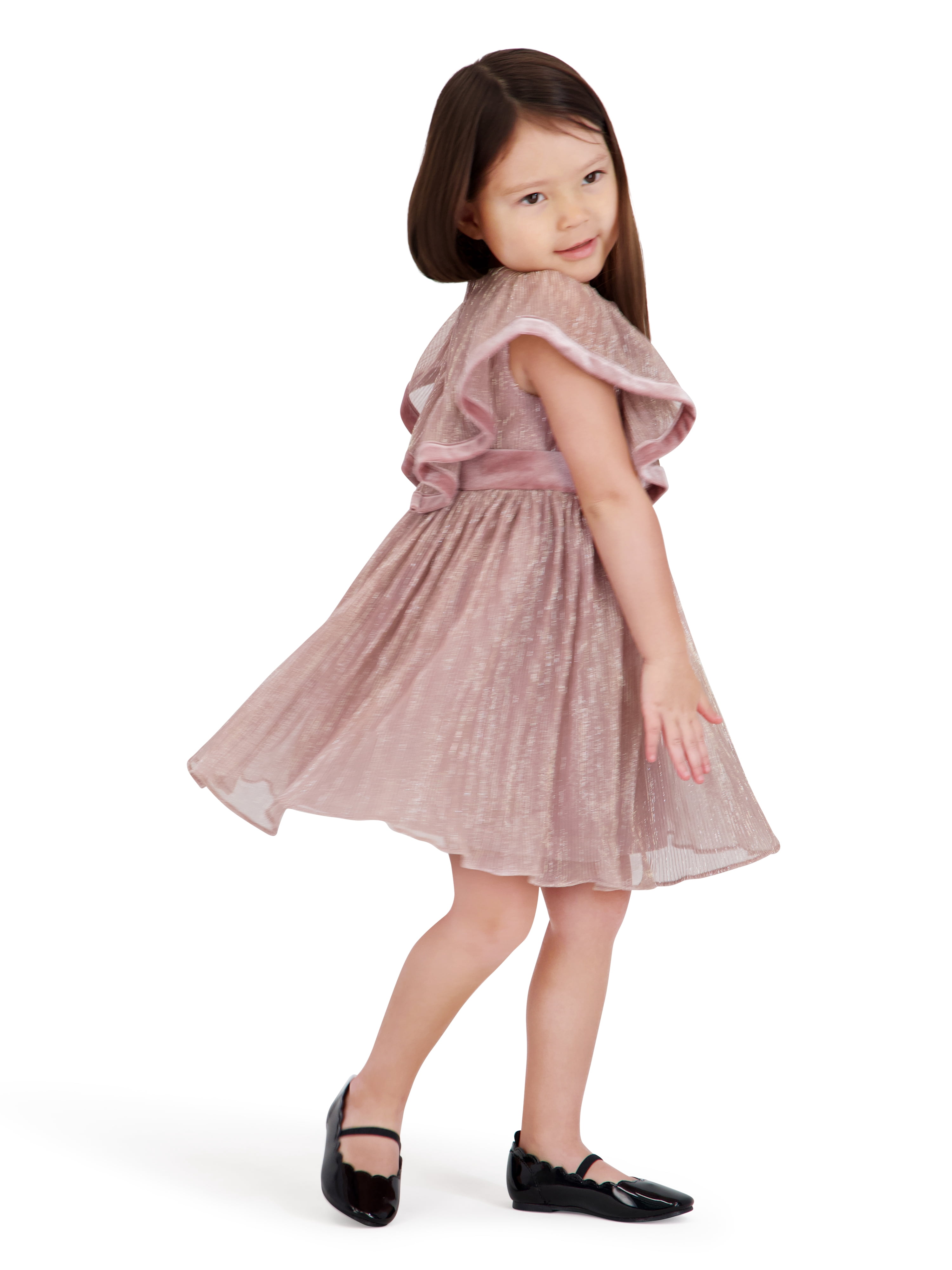 Kensie Girl Metallic Pleated Dress, Sizes 12 Months-3T