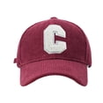 thumbnail image 1 of Gorra de béisbol elegante Sonducket para mujer de pana ajustable color Vino rojo, 1 of 6