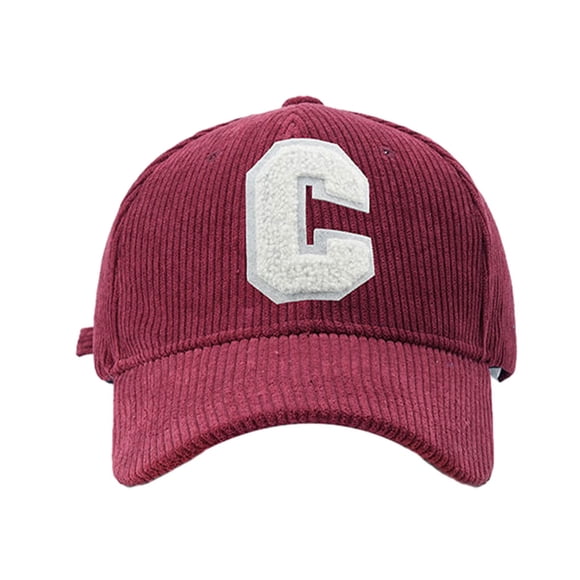 Gorra de béisbol elegante Sonducket para mujer de pana ajustable color Vino rojo