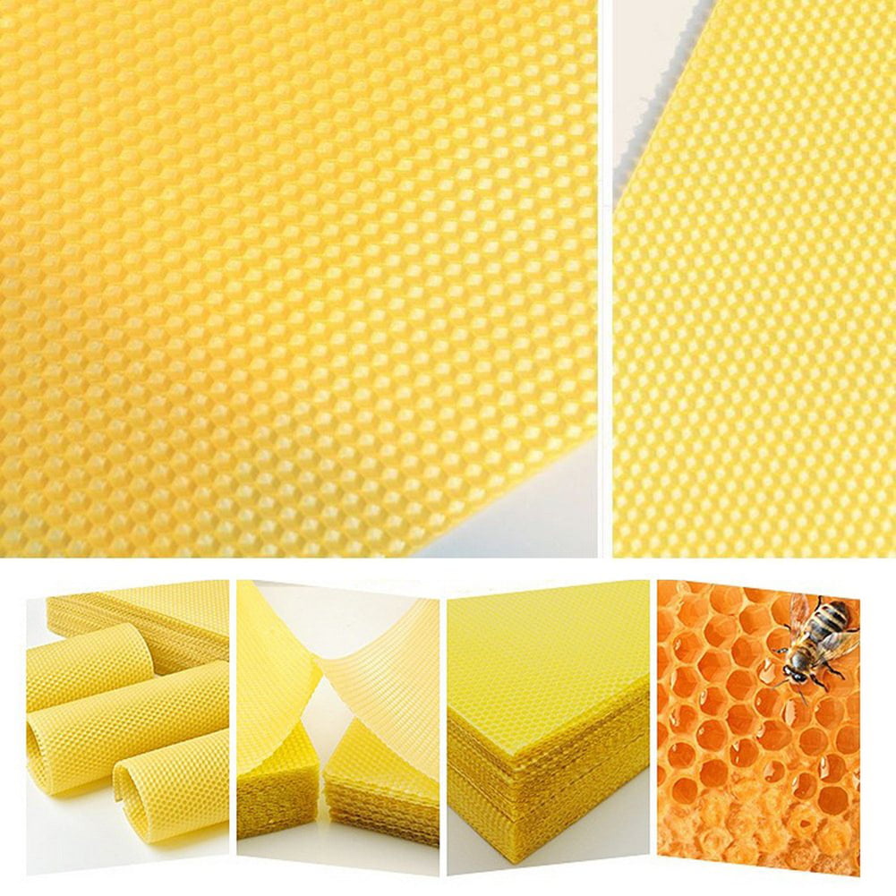 10pcs Yellow Honeycomb Foundation Bee Hive Wax Frames Beekeeping Equipment Sheet