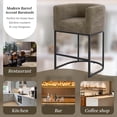 thumbnail image 4 of ClinQ Counter Height Bar Stool Set of 4, 26 in Fabric Upholstered Seat, Metal Legs for Indoor Dining Room and Kitchen Island, Brown, 4 of 6