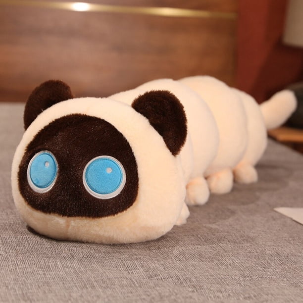 Lindo gato negro insecto cojín largo niñas durmiendo con piernas en el lado de la cama almohada para dormir muñeco de peluche regalo para niñoszhangyuxiang