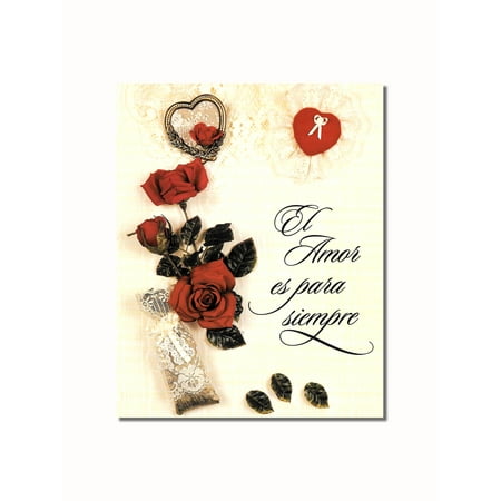 Latin Art - Hispanic El Amor Es Para Siempre Inspirational With Flowers Wall Picture 8x10 Art Print
