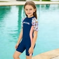 thumbnail image 1 of lnmuld Girls Short Sleeve One Piece Cartoon Print Neoprene Swimsuit Size:5-6 Years, 1 of 2