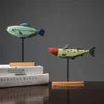 thumbnail image 2 of Colorful Wooden Fish Statue Nordic Home Decor Items Fish Sculptures Ornaments Living Room Bedroom Dining Room Garden Decor Gifts (C), 2 of 7