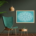 thumbnail image 2 of Turquoise Wall Art with Frame, Round Curving Tree Branches Pattern Infinite Circle Symmetrical Cuves Floral Design, Printed Fabric Poster for Bathroom Living Room, 35" x 23", White, by Ambesonne, 2 of 2