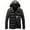 Black, variant on Men's Winter Thickened Warm Casual Style With Pockets Hooded Coat Jacket