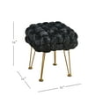 thumbnail image 2 of Home Soft Things Crushed Velvet Pouf Stool Ottoman - Jet Black - 16x16x16'', 2 of 7
