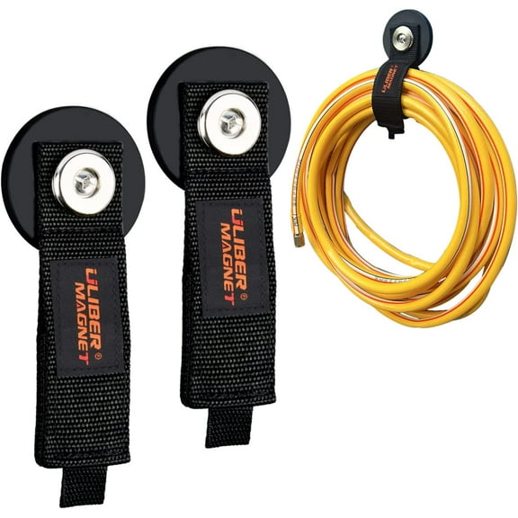 ULIBERMAGNET Strong Magnetic Storage Hooks,Heavy Duty Magnetic Garage Storage Tool Organizer,Extension Cord,Hose, Cable, Rope,Tools for Garage,Pick-up,RV and Workshop(2 Pack)
