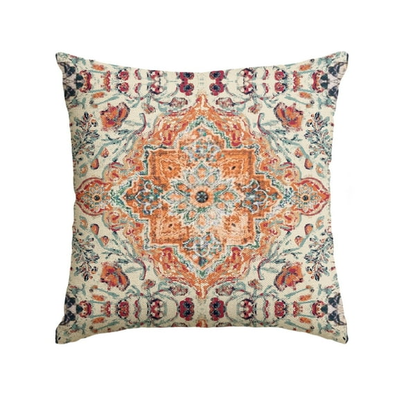 Sm:)e Printing Boho Farmhouse Throw Pillow Cover 18x18 Inch, Rustic Outdoor Sofa Couch Home Decor