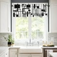 thumbnail image 3 of Abstract Kitchen Curtains Valances and Tier Set, 3 Pieces Rod Pocket Tiers Curtain Neutral Black White Square Small Window Valance Sets Treatment Drapes Minimalist Aesthetic Art, 3 of 6