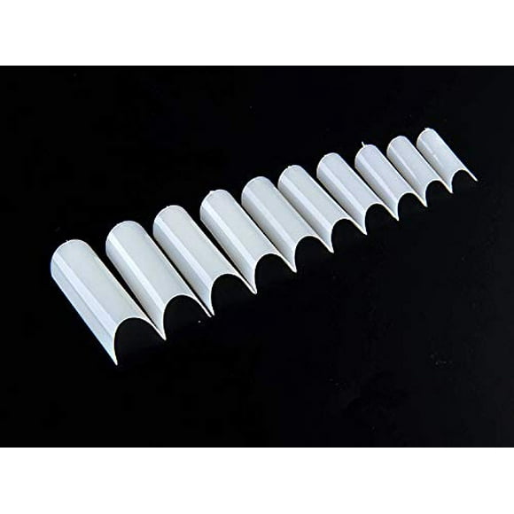500pcs C Curve Nail Tips Acrylic Gel Natural False Nails 10 Sizes for Nail Salons and DIY Nail Art