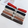 thumbnail image 3 of Mightlink Braided Wide Smooth Edge Women Belt Love Heart Metal Buckle Elastic Belt Clothes Ornament, 3 of 7