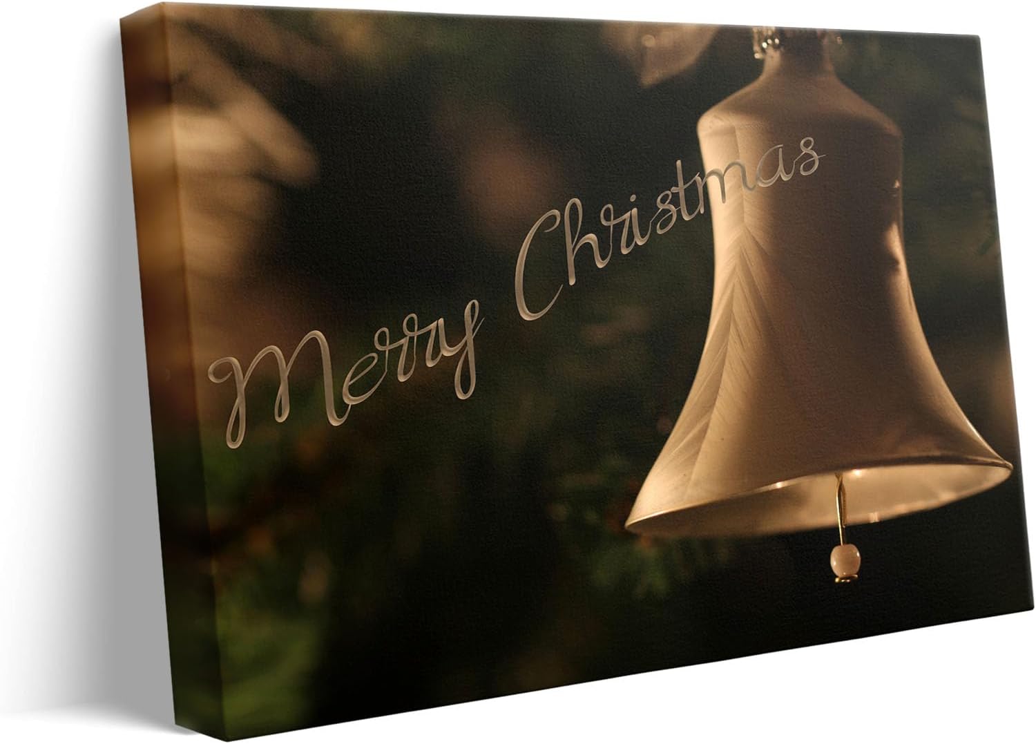 Christmas canvas wall art decor, Festive Merry Christmas Canvas Print, Elegant Holiday Decor for Living Room, Christmas Decorations with Warm Lighting, Ready to Hang Holiday Wall Décor 24X30inch
