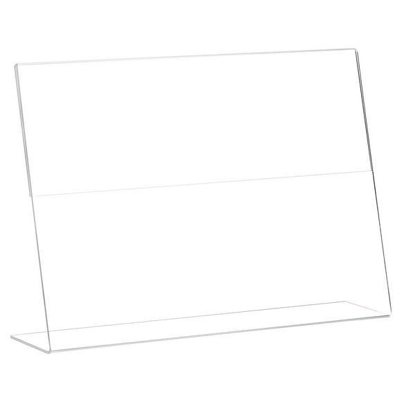 Acrylic Sign Holder 12 Pack, 8.5x11 Inches L Shaped Horizontal Stand for Restaurants, Office, Home, Store Clear
