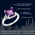 thumbnail image 2 of Gem Stone King 3.74 Cttw Amethyst Engagement Ring for Women in 925 Sterling Silver | Cushion Checkerboard 10MM | Gemstone Birthstone | Available in Size 5, 6, 7, 8, 9, 2 of 5