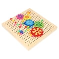 thumbnail image 4 of Juego de tablero de clavijas, juego de tablero de clavijas de madera Juego de tablero de clavijas de madera Rompecabezas de clavos de hongo de madera Funcionamiento suave, 4 of 11