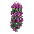 thumbnail image 2 of Littleplum Artificial Hanging Flower Fake Hanging Rose Flower Vine Hanging Plants Faux Flowers for Porch Eave Wall Home Room Garden Office Wedding Decoration,1 PCS,Basket not Included,Purple, 2 of 9