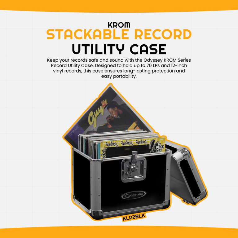 Odyssey Cases KLP1-BLK New Black Krom Series DJ Road Case Holds 70