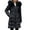 Black, variant on Parkas for Womens Fashion Shirts Mid Length Winter with Detachable Hood Waist Drawstring Warm Thickened Padded Coat Solid Color Ladies Winter Parkas Green XL
