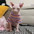thumbnail image 2 of Ropa de algodón de primavera para gatos, ropa para gatos, ropa para gatos, ropa para gatos, camiseta con chaleco y rayas dulces para cachorros, gatos esfinge, ropa para gatos, 2 of 5