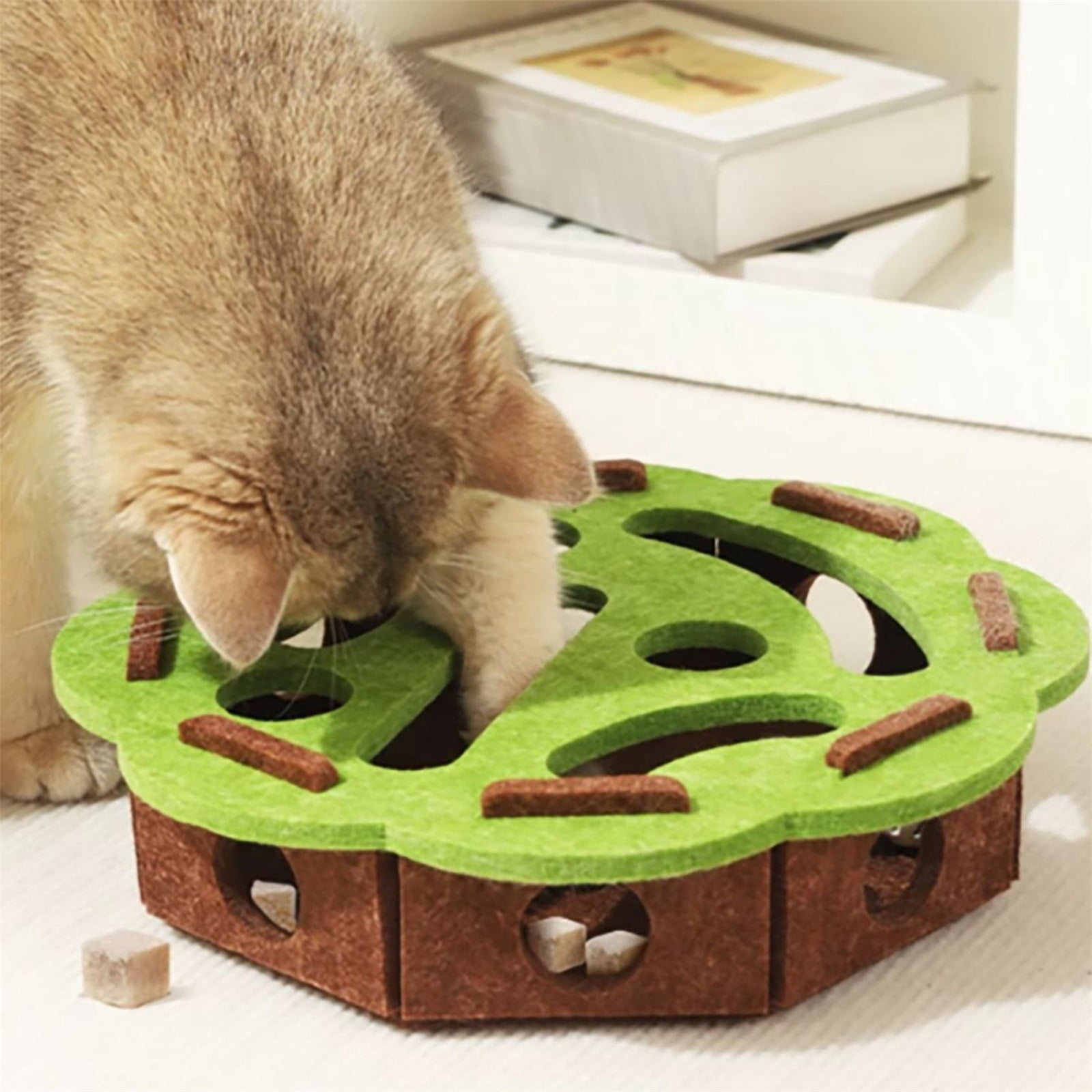 Interactive Cat Puzzle Toy Stimulating Mental Enrichment Game For Indoor Maze With And Pet Toys,Green A,3PCS