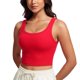 thumbnail image 1 of Top Corto CRZ YOGA Deportivo Acanalado con Relleno Rojo XX-S, 1 of 5