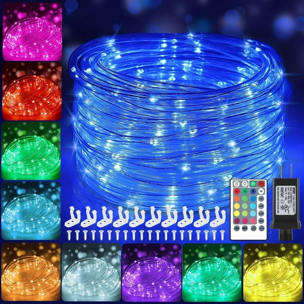 120 LED Rope Lights Outdoor Waterproof, 40ft 16 Colors Changing
