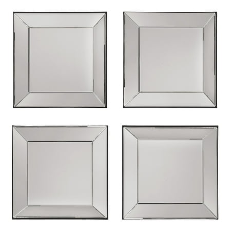 Time Square 4 Piece Wall Mirror Set with Wide Mirrored Frames - Walmart.com