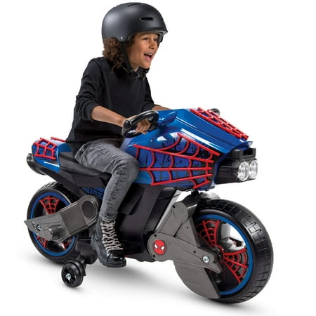 Marvel Spider-Man 6V Battery-Powered Motorcycle Ride-On Toy by (Best 650 Dual Sport Motorcycle)