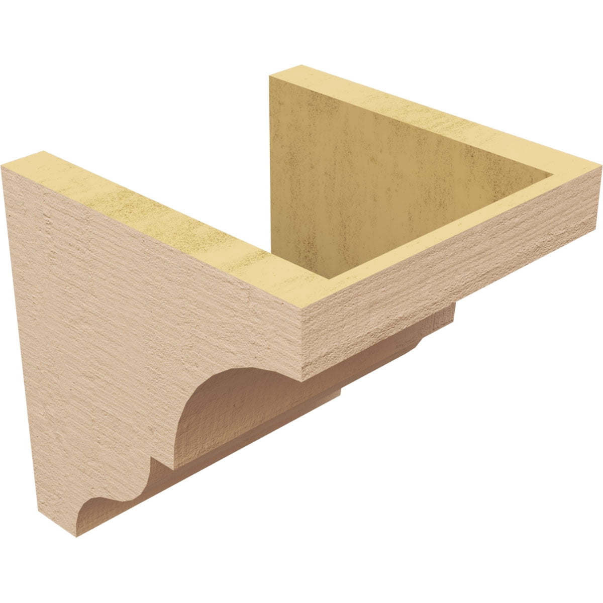 8"W x 8"D x 8"H Wide Asheboro Rough Cedar Woodgrain TimberThane Corbel, Primed Tan
