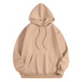 thumbnail image 4 of IWRICH Kids Sweatshirt Graphic Hoodies for Boys Girls Letter Print Casual Long Sleeve Drawstring Pullover Tops with Pocket,Size 2-13 Years Khaki 160, 4 of 4