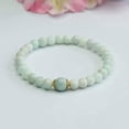 thumbnail image 2 of K-KED Natural A Grade Jadeite Beacelets Women's 6mm Round Beaded Jade Bracelet Gift, 2 of 5