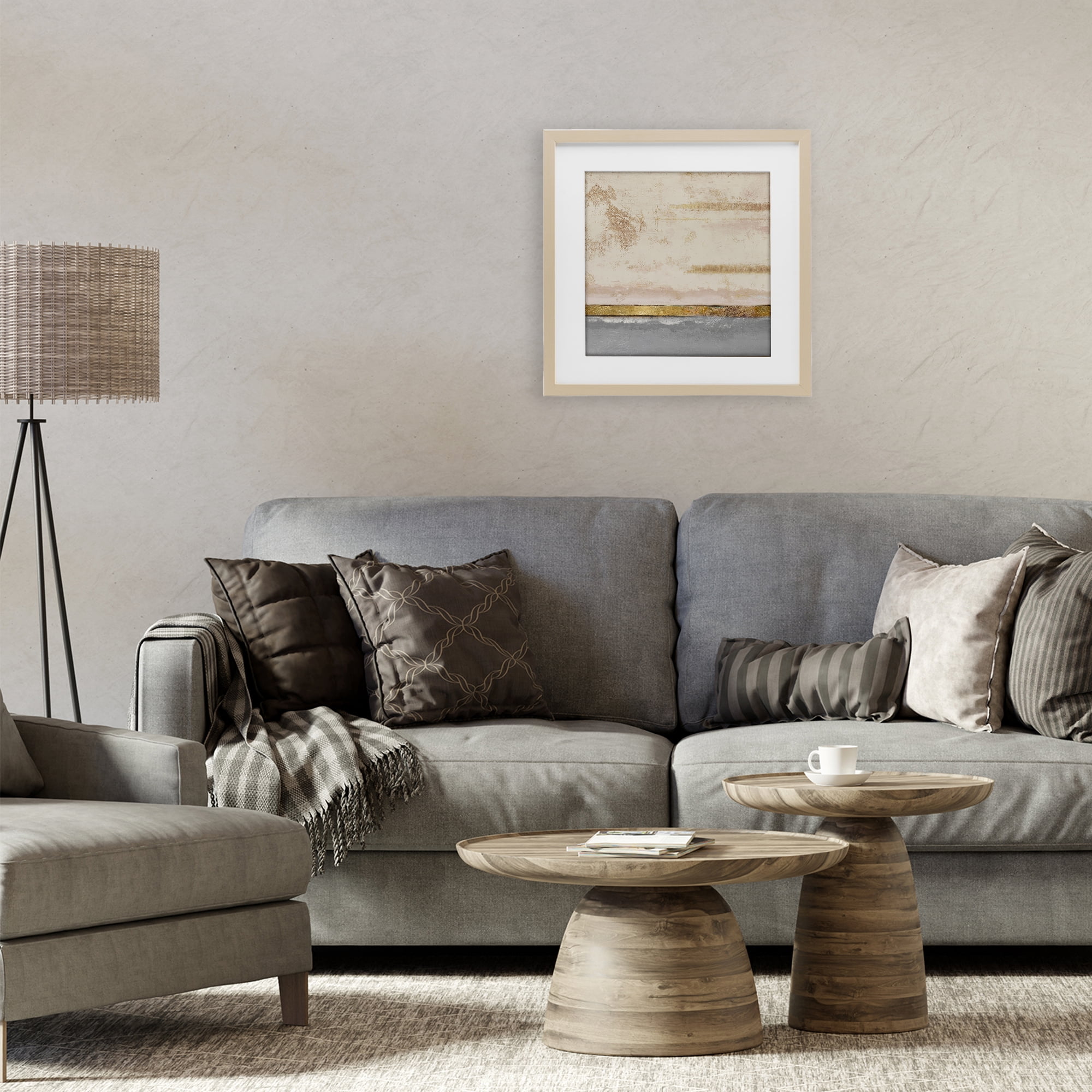 Stupell Industries Soft Sea Abstract Birch Framed Print Under Glass, design by Patricia Pinto
