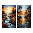thumbnail image 2 of Designart "Azure Mirrors on the River III" Lake Wall Art Set Of 2 - Yellow Landscapes Gallery Set For Office Decor, 2 of 7